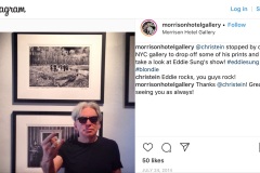 Chris Stein Facebook Comment on my New York Solo Rock Photography Exhibition.