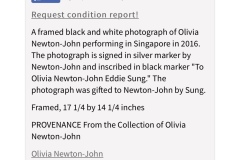Dame Olivia Newton -John's Juliens Auction